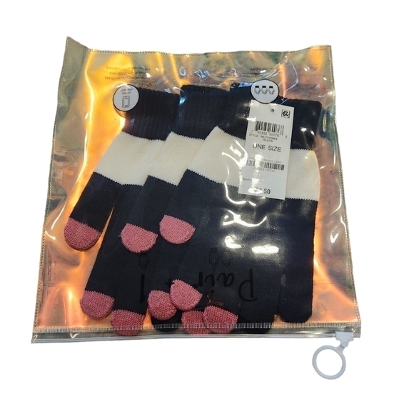 INC Women's Pair + 1 Black White and Pink Gloves Set Gift Set NWT - Picture 10 of 10